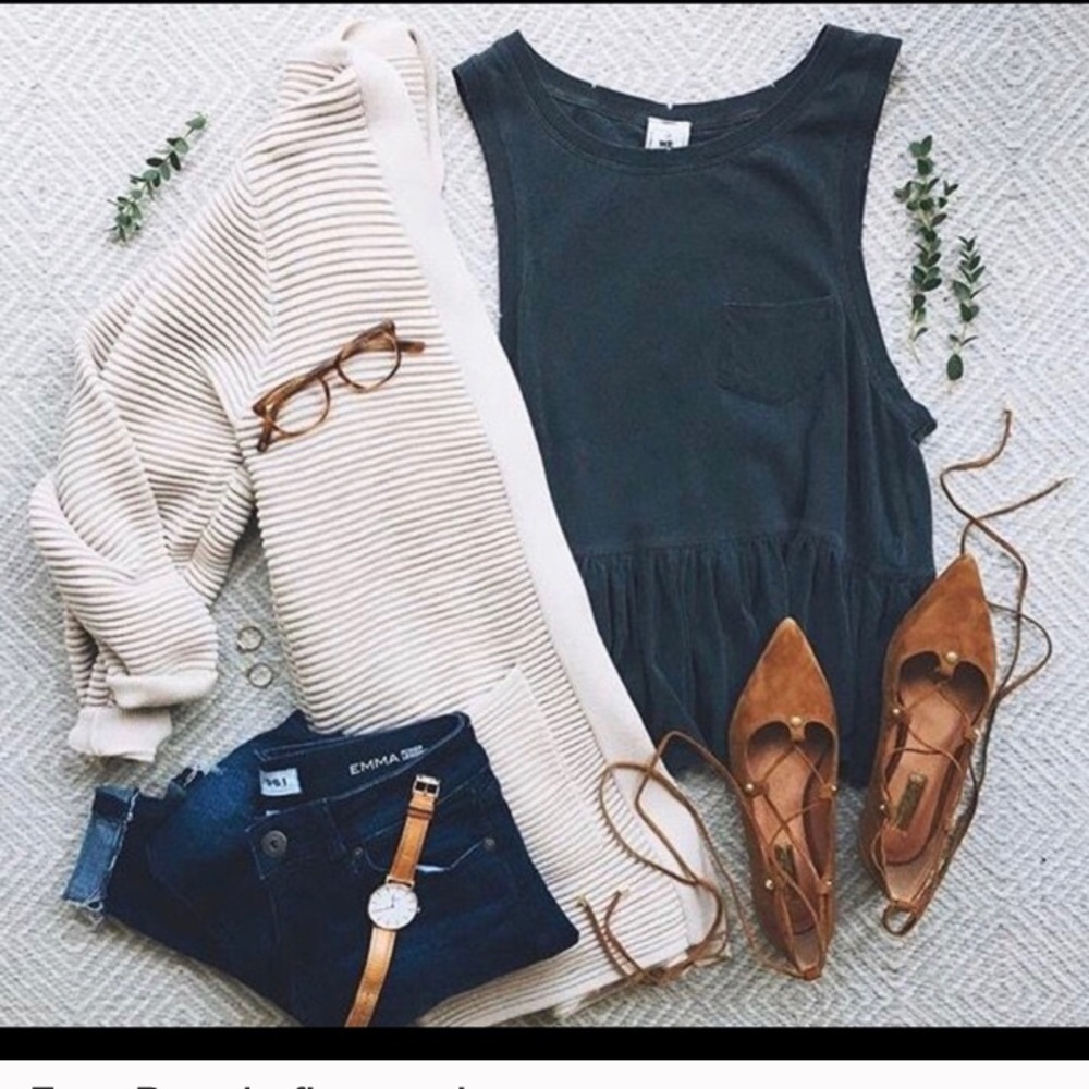 Free People Vintage Peplum Muscle Tank